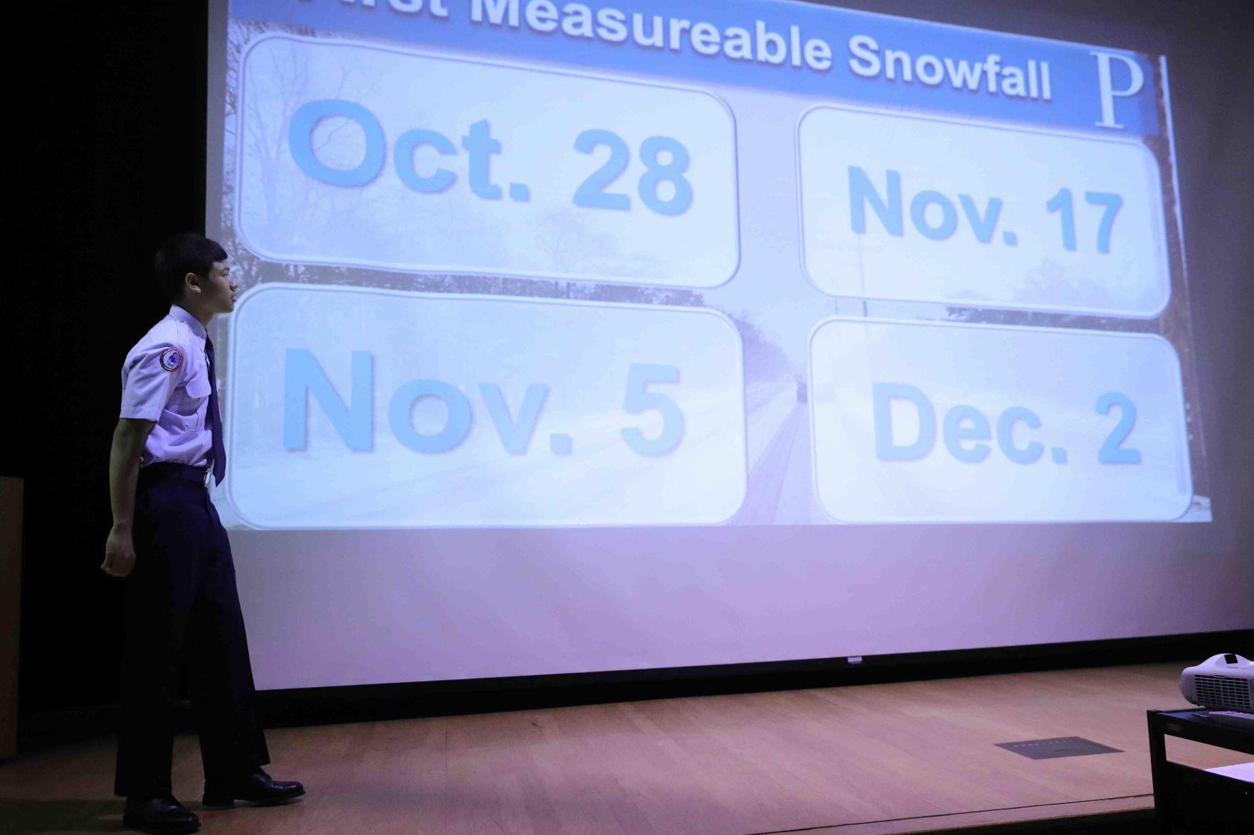 Meteorologist Joe Martucci at Vineland High School